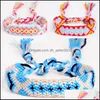 Other Bracelets Color Woven Chain Minimalist Jewelry Rainbow Bracelet Exotic Wind Pattern Girl Women Chains Cotton Thread Drop Deliv Dhcih