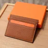 Designer-Taschen Slim Männer Clutch Billfold Wallet Kredit-ID-Kartenhalter Dünne Geldbörse Bankpaket Münzbeutel Tasche Business Frauen Echtleder Kartenetui H2210017