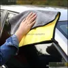 Serviette 5X30X30Cm Lavage De Voiture Serviette En Microfibre Nettoyage Séchage Chiffon Ourlet Soins Détaillant Car-Styling Drop Delivery 2022 Mobiles Motorcy Dhanm