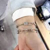 Länk armband weiyue korea dongdaemun retro geometriskt brev armband kvinnlig 925 sterling silver boll spänne smycken fest gåva