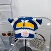 Mützen Paar Designer Beanie Herbst Winter Stricken Warme Streifen Farbe Spleißen Schweineohren Motorhaube