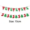 Christmas Decorations 15cm Merry Banner Garland Cloth Hanging Flags Home Santa Claus Snowman Deer Xmas Tree Bunting Party