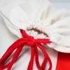 Американское склад Сублимация Большой холст Санта -мешок с мешкой для мешка на шнурке для рождественских пакетов для хранения рождественских украшений Z11