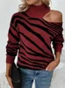 Kobiety z dzianiny w paski Sweter Swetek Kobiety pullover topy z długim rękawem golar jumper panie jesienne zimowe streetwear wycięty sweter żeńska t221012