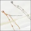 L￤nkkedja dubbelskikt P￤rlarmband Enkelt och Sweet Rose Gold Plated Titanium Ingen blekning Drop Delivery 2022 Smycken Armband DH5H4