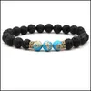 P￤rlstr￤ngar lava rock sten p￤rla armband chakra charm naturlig olje diffusor p￤rlkedja f￶r kvinnor m￤n mode hantverk j dh2ze