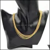 Chains Hip Hop Chaînes Collier Men Femmes Gold Couleur Gol