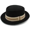 Berets Men Women Woolen Classical Pork Pie Hats Retro Fedora Trilby Sunhat Street Style Caps Party Travel Outdoor Rozmiar US 7 1/4 uk l