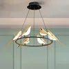 Hanger lampen postmodernisme loft woonkamer restaurant led kroonluchter kunst gouden ekster vogel huis decoratie verlichting luminaire schorsing