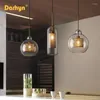 Lampy wiszące retro szklane światło nowoczesne sliver brązowy lampa wisząca dekoracje domowe