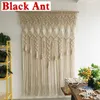 Gordijn beige handgeboden muur hangende geweven tapijtruimte macrame gordijnen bruiloft slaapkamer café boho decoratie