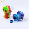 3.9" mini water pipes Halloween ghost silicone bubbler with 14mm glass bowl silicone smoking pipe for smoking tobacco dry herb 420