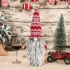 Creative Christmas Wine Bottle Tampe Bottle Bottle Bottle Sem Face Doll Gnome Toppers Ornamentos para casa Decora￧￣o de mesa de jantar de ano novo de Natal