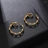 Backs Earrings 2022 Fashion Retro Small Hoop Clip Copper Chain Non Piercing Ear Clips For Women Valentine's Day Jewelry Gift