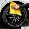 Towel 5X30X30Cm Car Wash Microfiber Towel Cleaning Drying Cloth Hemming Care Detailing Car-Styling Drop Delivery 2022 Mobiles Motorcy Dhanm