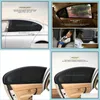 Car Covers 2Pcs Car Vehicle Window Ers Mesh Shield Sunshade Visor Net Mosquito Repellent Uv Protection Anti Curtain Er Drop Delivery Dhdwq