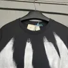 Heren T-shirts Graffiti inkjet logo functie los T-shirt met lange mouwen 100% katoen zwart Y2K