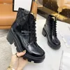 Classic Designer Women Blondie Ankle Boot Fashion Double G Heel Booties Sexy Luxury Leather Winter Mid-Heel Platform Boots Woman DFDD