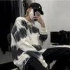 メンズTシャツの男性長袖Tシャツ特大のタイダイルーズ韓国スタイルオールマッチシンプルシックな若々しいファッション通気性服