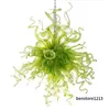 100% handblåst glas ljuskronor pendellampor grön färg ljuskrona fixtur modern fancy stil hem dekorativ konst belysning dekor kristall lampa i Dubai LR130