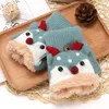 Hair Accessories 4-12 Years Children Gloves Winter Girls Knitted Half Finger Flip Plush Thick Warm Cartoon Boy Christmas Deer Kids Mittens