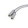 3,5 mm Y-Audio-Klinken-Splitter-Verlängerungskabel, Kopfhörer-Aux-Kabel, Stecker auf 2 Buchsen, Konverterkabel