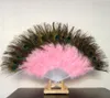 Peacock Feather Hand Fan Dancing Bridal Party Supply Decor Chinese Style Classical Fans Party Favor F1028