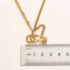 Luksusowy design naszyjnik 18k złota platowane naszyjniki ze stali nierdzewnej marka Choker łańcuch podwójny litera wisiorek moda kobiet