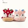 Hair Accessories 4-12 Years Children Gloves Winter Girls Knitted Half Finger Flip Plush Thick Warm Cartoon Boy Christmas Deer Kids Mittens