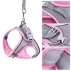 Dog Collars Adjustable Cat Harness Leash Pet Chest Strap Breathable Mesh Reflective Dogs Vest Accessories