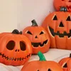 Party Decoration 24cm Halloween Pumpkin Led Lamp Creative Lantern Flashing Ghost Festival Glowing Shopping Park Indoor Garden Decorat