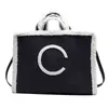 Evening Bags Women Handbag Shoulder Bags New Portable Letters Crossbody Bags Messenger Wallet Fashion Splicing Plush Tote 220706