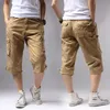 Men's Shorts Casual Regular Solid Pockets Khaki Black Cotton Summer Cargo Army green 1505# G221012