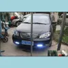 Feux de circulation diurnes 2Pcs / Set DC 12V 8W 8Led Voiture Conduite diurne Lumière courante Drl Lampe frontale Super Blanc Couleur Étanche Externe Dhbjt