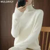 Wuldayly Women's Sweaters Turtleneck Cashmere Sweater Women Winter Jumpers Knit Female Long Sleeve Thick Loose Pullover
