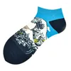 Chaussettes masculines 2022 Produit coton Low Cut Personnalité des hommes Creative Diamond Plaid Plaid Sallow Mouth Femmes