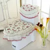 Toilet Seat Covers Lace Bathroom Water Tank Cover Top Pad Set Three-piece