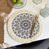 Tapis de table rond bohème tissé coton napperons antidérapants tissu scandinave isolation thermique tasse à café décor à la maison