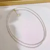 Catene 2 modi di indossare semplice collana a catena lunga con perle bianche naturali minuscole chiusura in argento sterling 925 sicura gioielli di alta qualità Cina