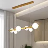 Kroonluchters eetkamer kroonluchter vaste houten graan magische bonen bubbel lampen voor plafond eenvoudige huizendecoratie ophanging luminaire