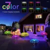 2pcs LED Solar Light Outdoor Garden Waterproof 7 Color Changing Powered Stake For Pathway Patio Lawn Holiday Decor