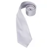 Papillon Hi-Tie da uomo grigio fazzoletto di lusso gemelli set moda in seta con accessori catena per uomo classico business
