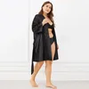 Kvinnors sömnkläder Kvinnors sexiga damklänningar Pyjamas 2023 Satin Kimono Robe Bathrobe Nightwear Women Bridesmaid Robes