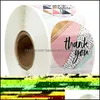 Adhesive Stickers Thank You Stickers Seal Labels 500Pcs/Roll Round Label For Package Personalized Decoration Stationery Sticker Autum Otj9G