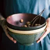 Tallrikar japanska keramiska sk￥len hem stora ramen kreativa bordsartiklar kommer kommersiell hatt
