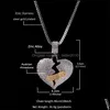 Pendentif Colliers Hommes Hip Hop Pendentifs Colliers Glacé Coeur Pendentif Collier De Mode Cassé Bandage Bijoux 297 N2 Drop Delivery Dhqhu