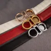 Ceinture de créateur Ceintures en cuir véritable Largeur 2,4 cm Peau de vache Homme Femme Boucle classique Couleur ruban d'or