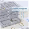 Jewelry Pouches Bags Jewelry Pouches 5 Ders Mti Layer Acrylic Organizer For Girl Earrings Display Transparent Case Plastic Storage C Dhwbn