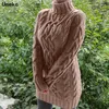 Malhas femininas Tees UMEKO Autumn Women New Fashion Moda de colarinho de malha de malha de suéter de espessura sólida Pullovers de gola alta de gola alta de gola alta
