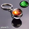 Heren en dames sleutelhangers gloeien in het donkere zonnestelsel Planet Key Ring Lanyards Galaxy Nebula Liminous Keychain Moon Aard Zon Dubbele zijglas Ball Key Ketting